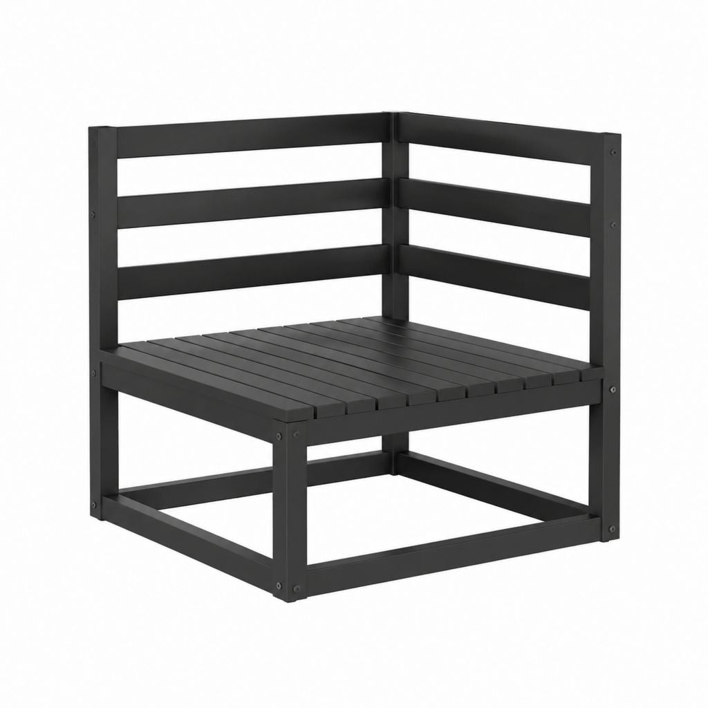 Module d'angle pour canapé de jardin noir en acier 70 x 70 x 70 cm