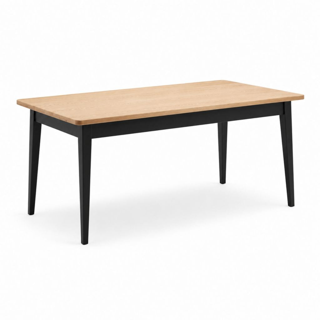Table basse rectangulaire chêne clair et acier noir 120 x 60 x 45 cm