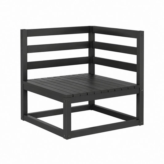 Module d'angle pour canapé de jardin noir en acier 70 x 70 x 70 cm